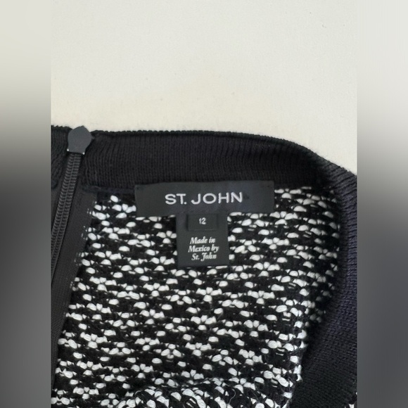 St. John Collection Mod Herringbone Knit Dress size 12 - Picture 11 of 13